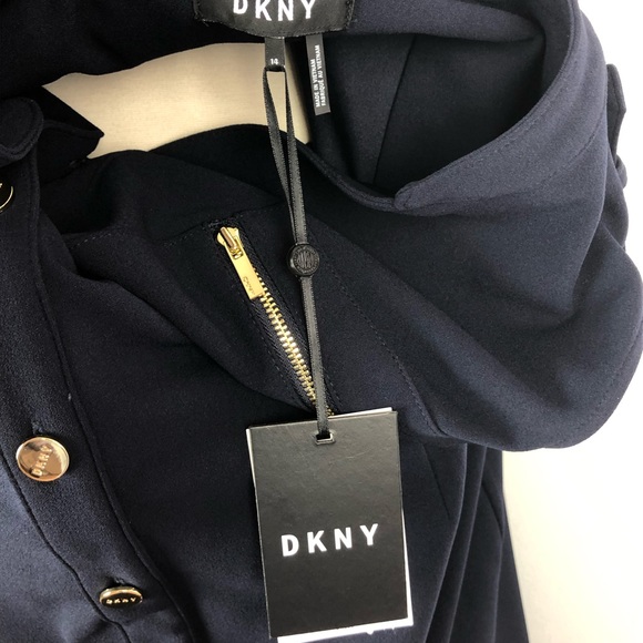 New DKNY button down sleeveless sheath dress blue - Picture 6 of 8